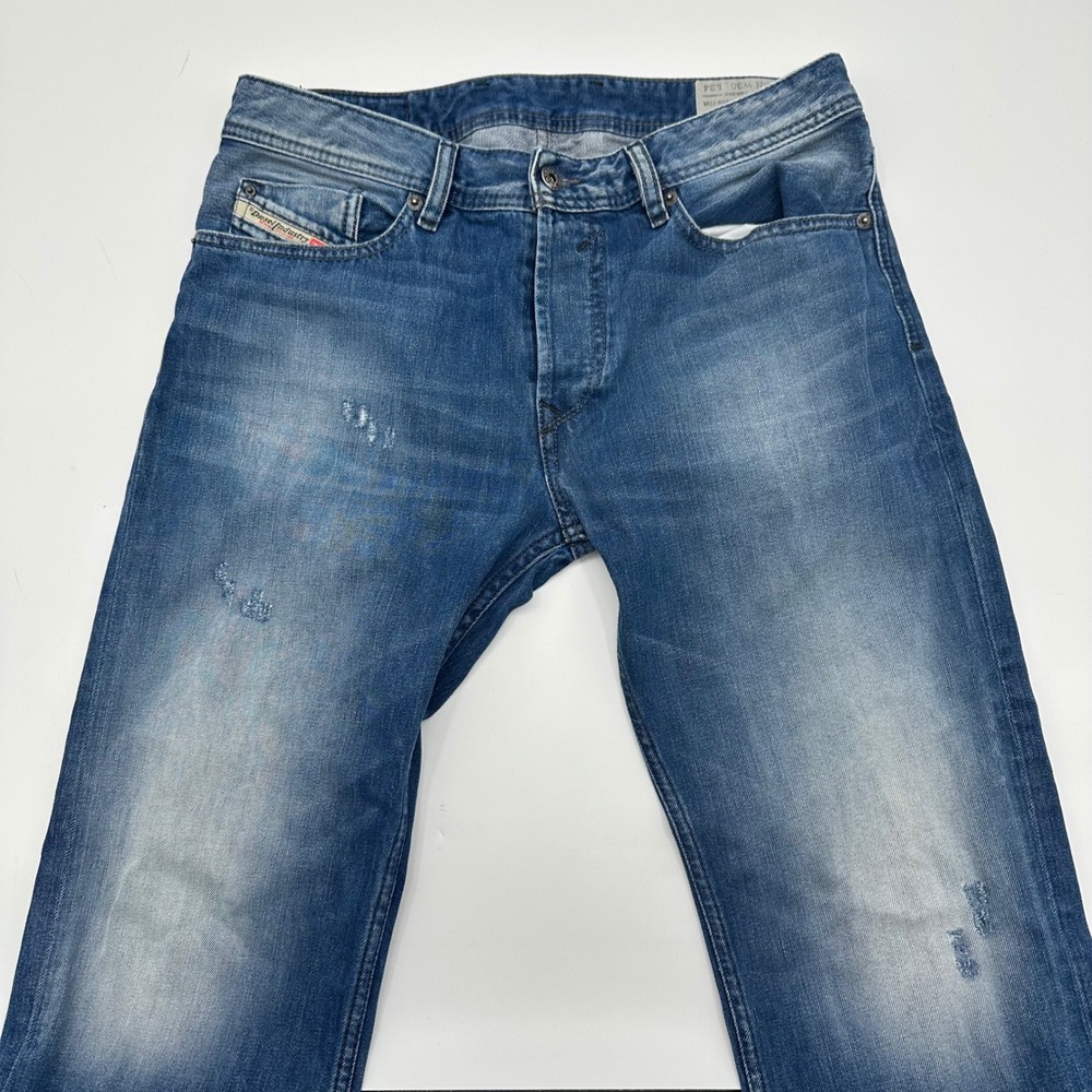 Diesel Waykee Regular Straight Jeans Mens 30x34 Blue Medium Wash R663E Denim